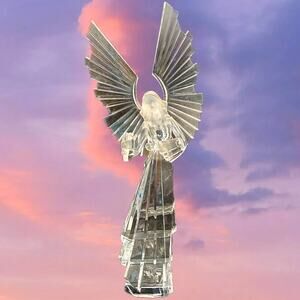 Icy Craft 10.5" Clear Acrylic Winged Angel Figurine-Large Sculpture Missing Harp